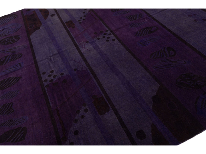 Modern Tibetan Wool and Silk Square Rug 9 X 9