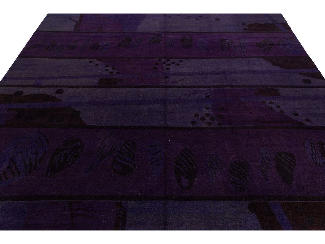 Modern Tibetan Wool and Silk Square Rug 9 X 9