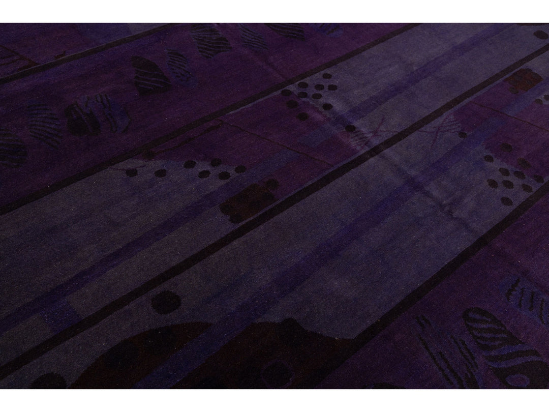 Modern Tibetan Wool and Silk Square Rug 9 X 9