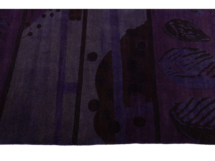 Modern Tibetan Wool and Silk Square Rug 9 X 9