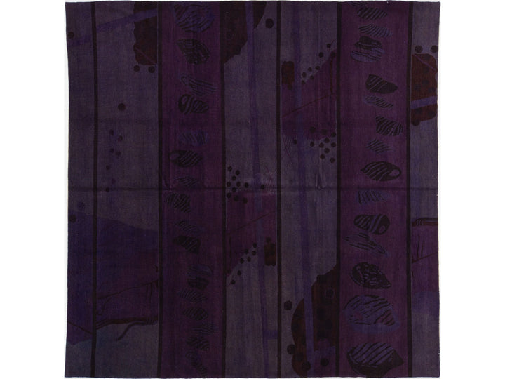 Modern Tibetan Wool and Silk Square Rug 9 X 9