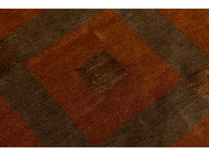 Modern Tibetan Wool and Silk Rug 13 X 16