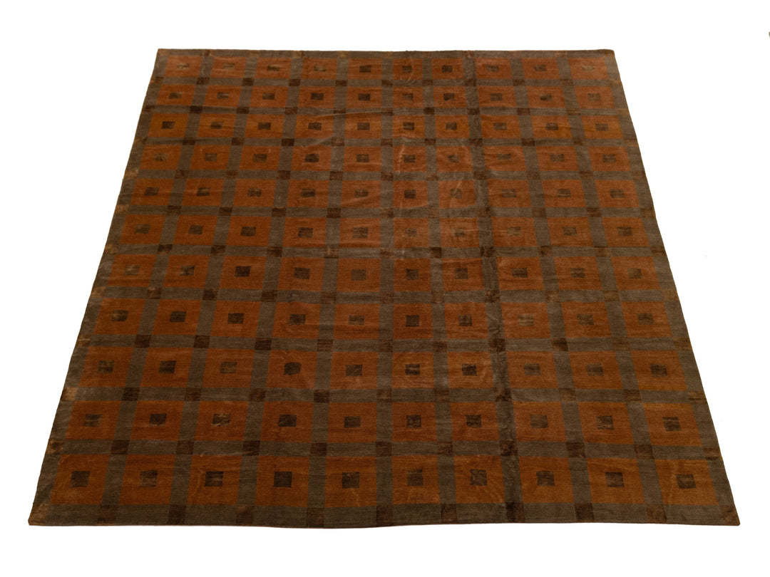 Modern Tibetan Wool and Silk Rug 13 X 16