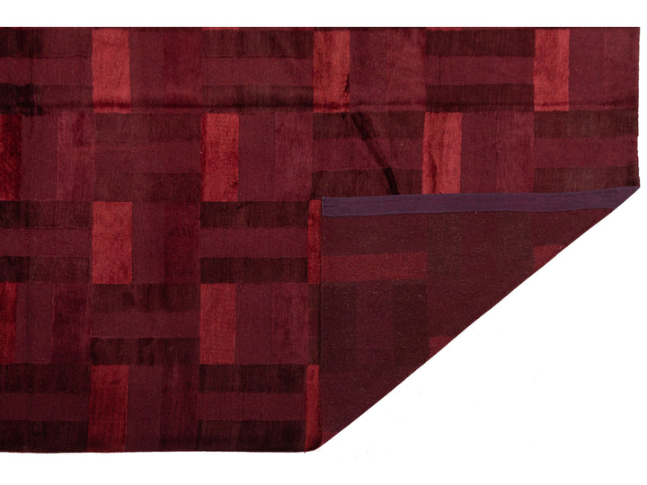 Modern Tibetan Wool and Silk Square Rug 8 X 9