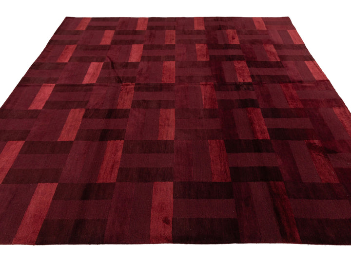 Modern Tibetan Wool and Silk Square Rug 8 X 9