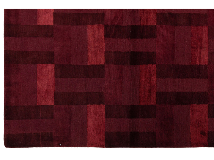 Modern Tibetan Wool and Silk Square Rug 8 X 9