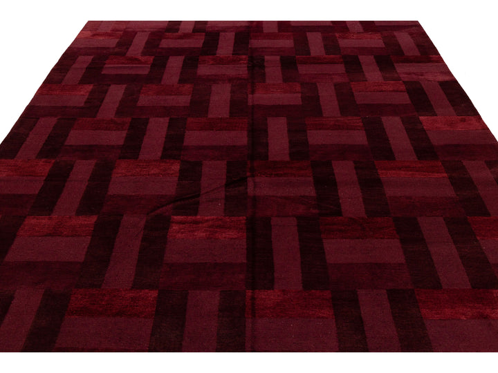 Modern Tibetan Wool and Silk Square Rug 8 X 9