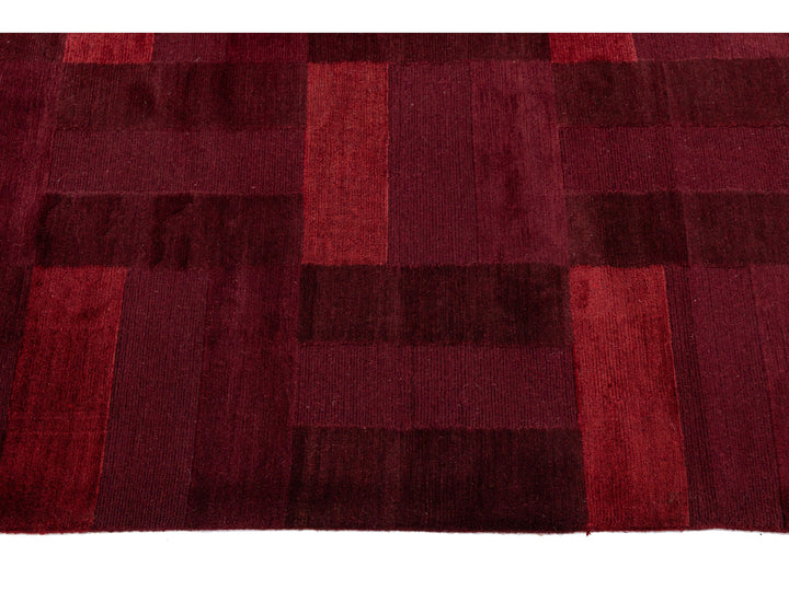 Modern Tibetan Wool and Silk Square Rug 8 X 9