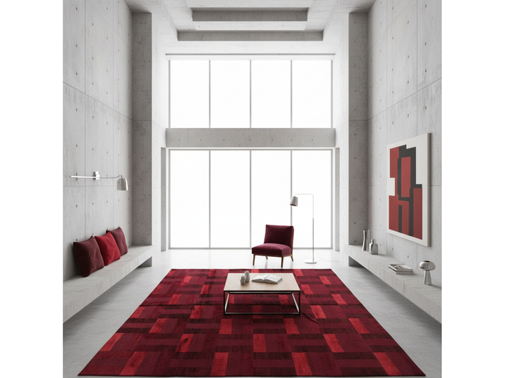 Modern Tibetan Wool and Silk Square Rug 8 X 9