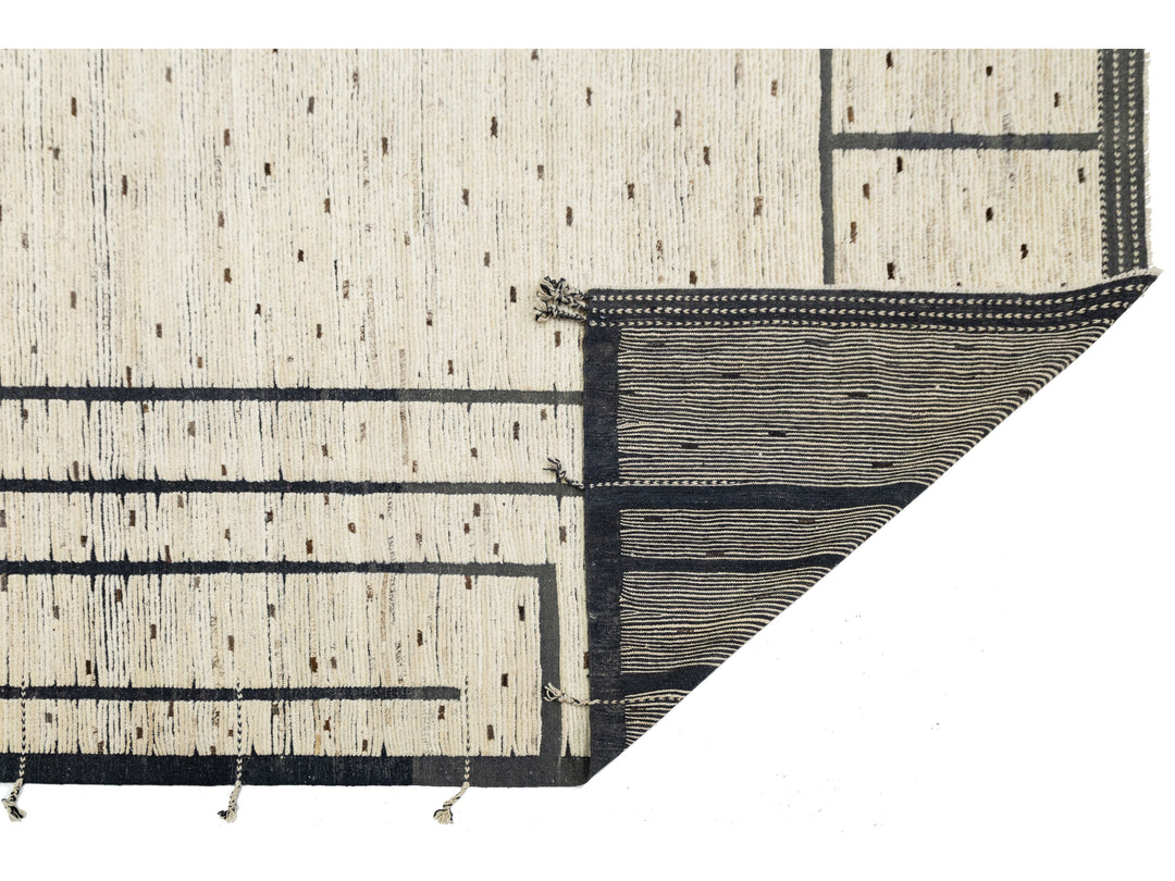 Modern Moroccan Wool Rug 11 X 14