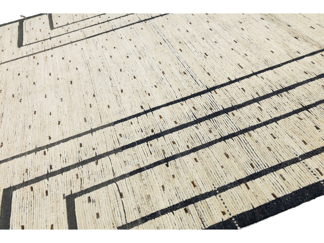 Modern Moroccan Wool Rug 11 X 14