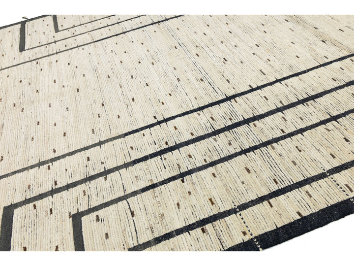 Modern Moroccan Wool Rug 11 X 14