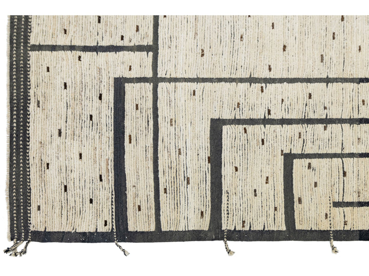 Modern Moroccan Wool Rug 11 X 14