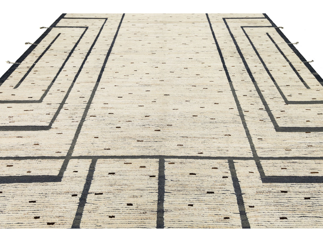 Modern Moroccan Wool Rug 11 X 14