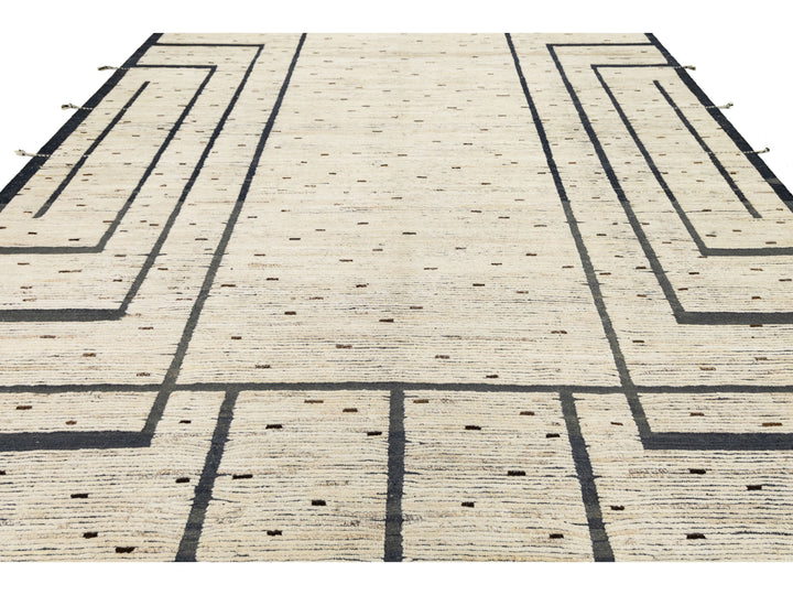 Modern Moroccan Wool Rug 11 X 14