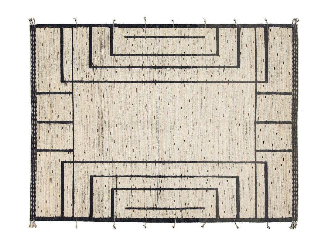 Modern Moroccan Wool Rug 11 X 14