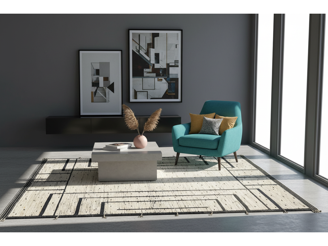 Modern Moroccan Wool Rug 11 X 14