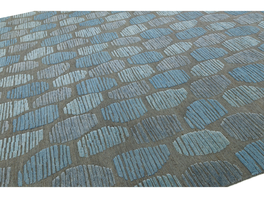 Modern Moroccan Wool Rug 12 X 15