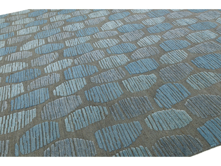 Modern Moroccan Wool Rug 12 X 15