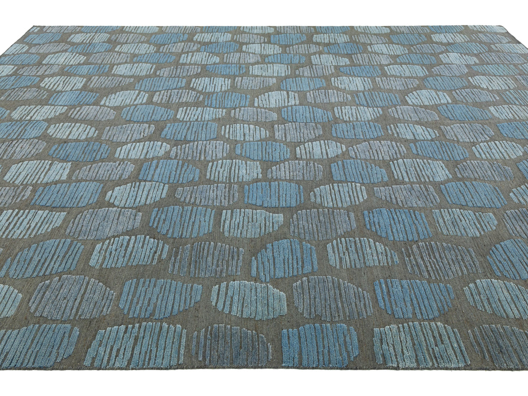 Modern Moroccan Wool Rug 12 X 15