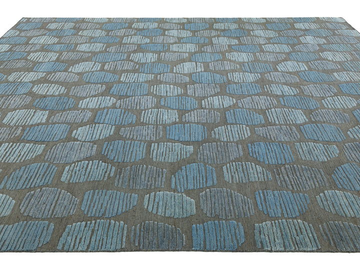 Modern Moroccan Wool Rug 12 X 15