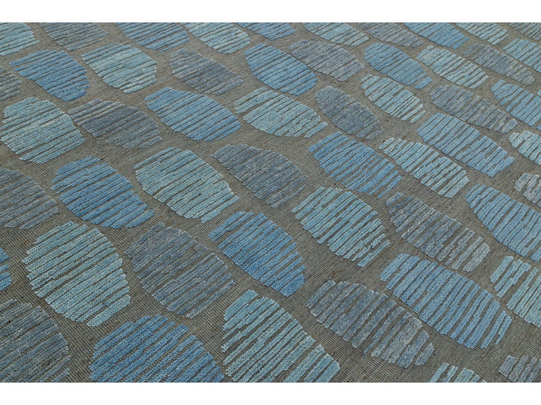 Modern Moroccan Wool Rug 12 X 15