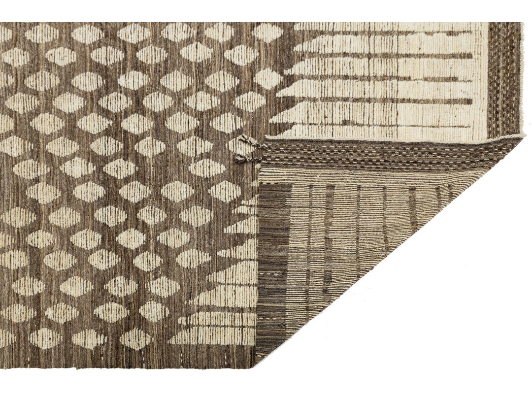 Modern Moroccan Wool Rug 12 X 15