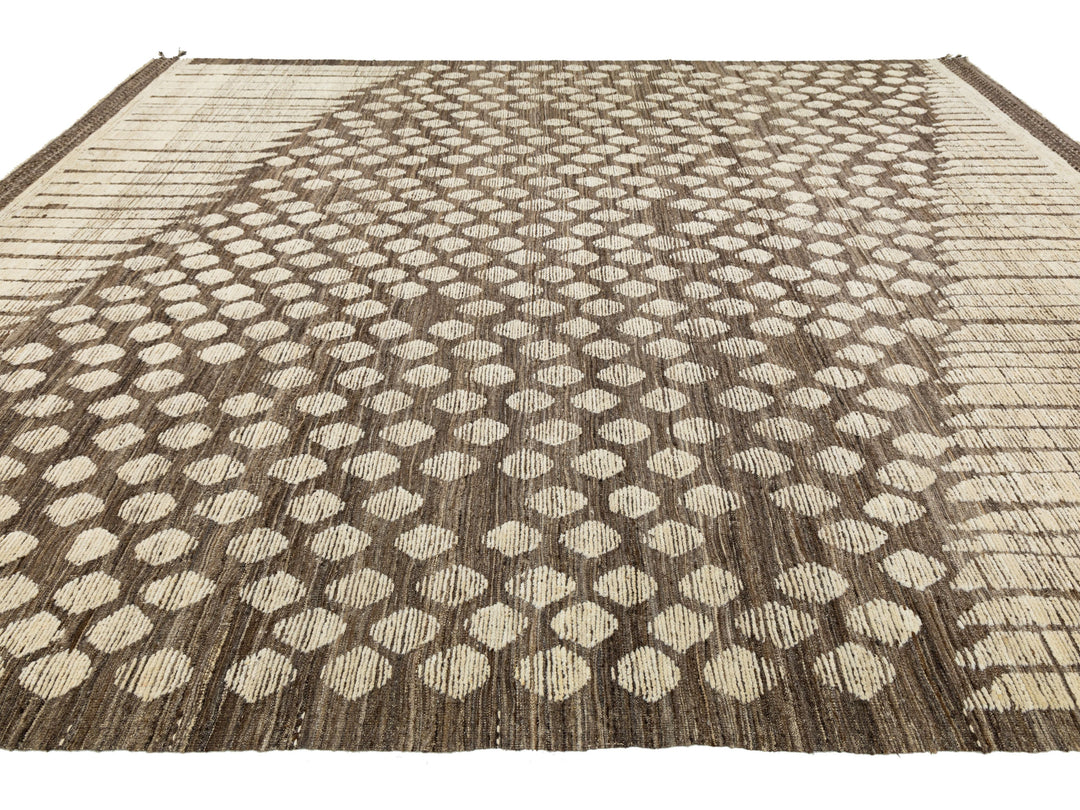 Modern Moroccan Wool Rug 12 X 15