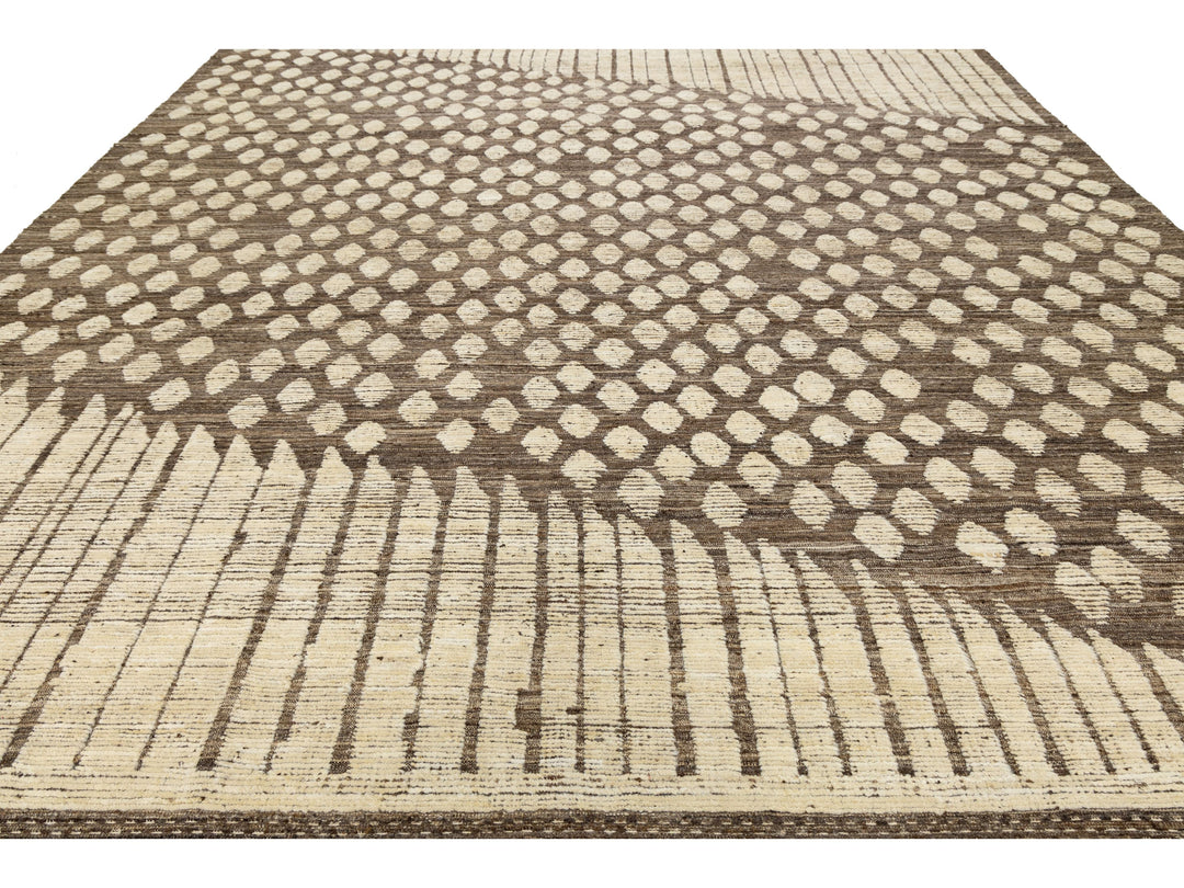 Modern Moroccan Wool Rug 12 X 15