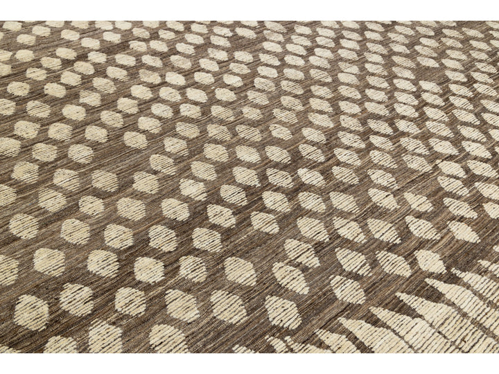 Modern Moroccan Wool Rug 12 X 15