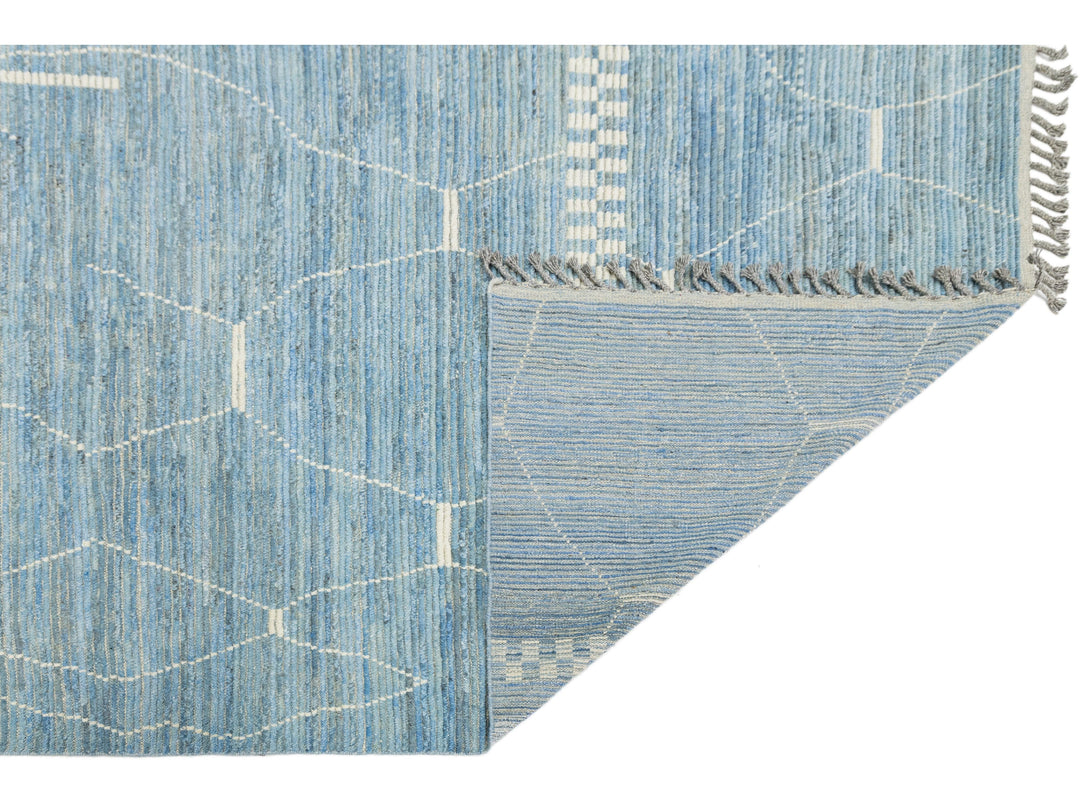 Modern Moroccan Wool Rug 10 X 14