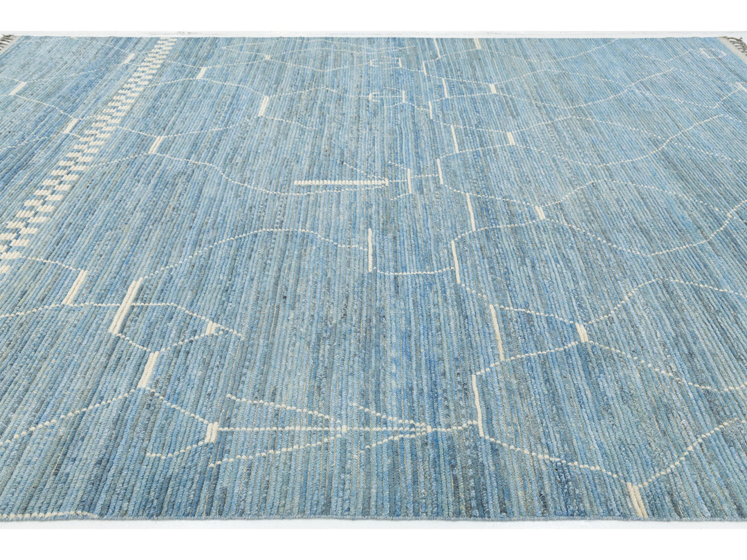 Modern Moroccan Wool Rug 10 X 14