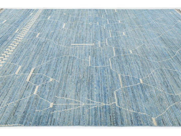 Modern Moroccan Wool Rug 10 X 14