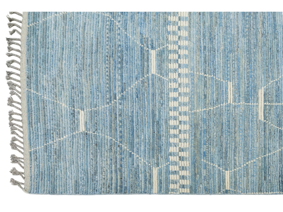 Modern Moroccan Wool Rug 10 X 14