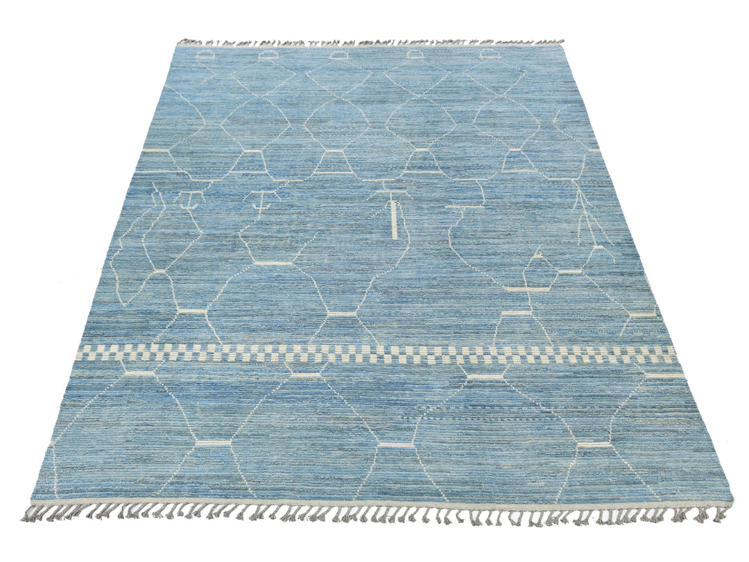 Modern Moroccan Wool Rug 10 X 14