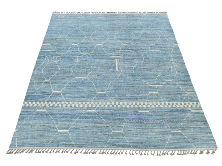Modern Moroccan Wool Rug 10 X 14
