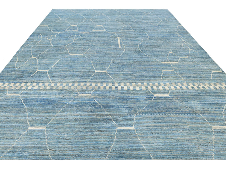 Modern Moroccan Wool Rug 10 X 14