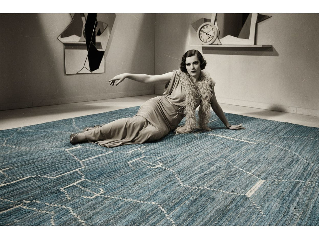 Modern Moroccan Wool Rug 10 X 14