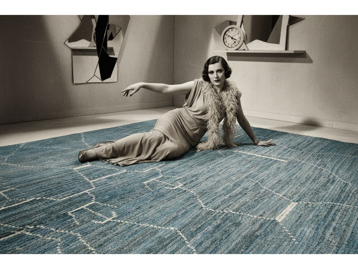 Modern Moroccan Wool Rug 10 X 14