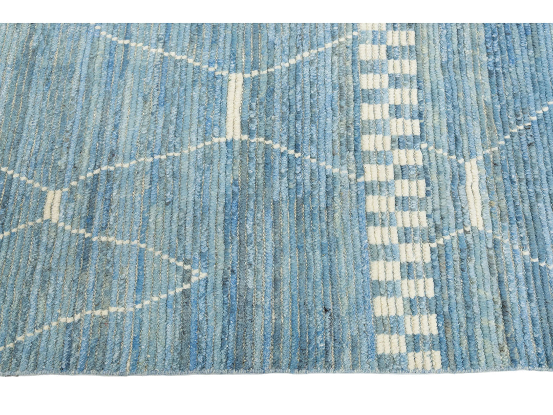 Modern Moroccan Wool Rug 10 X 14