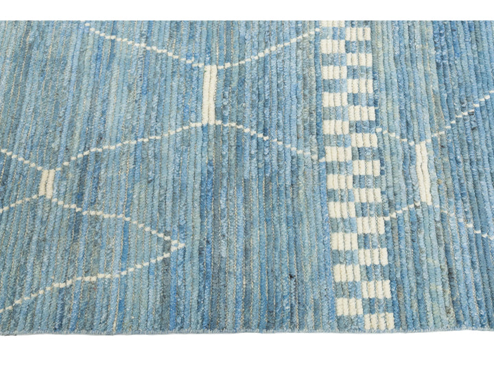 Modern Moroccan Wool Rug 10 X 14