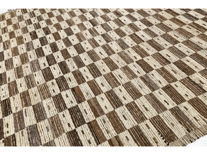 Modern Moroccan Wool Rug 10 X 14