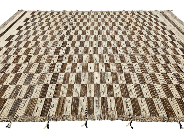 Modern Moroccan Wool Rug 10 X 14