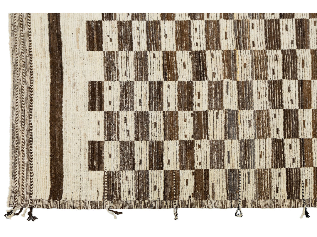 Modern Moroccan Wool Rug 10 X 14