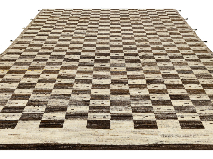 Modern Moroccan Wool Rug 10 X 14
