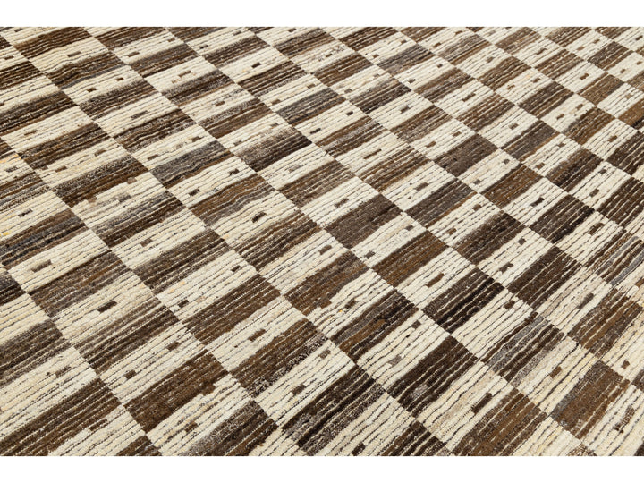 Modern Moroccan Wool Rug 10 X 14