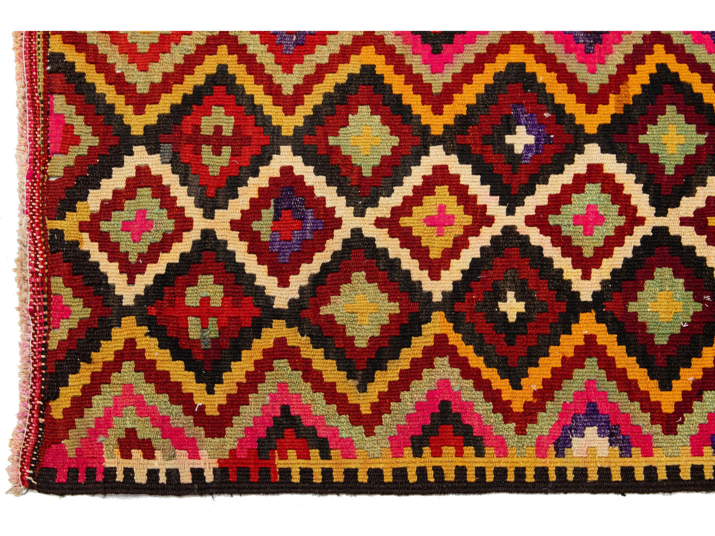 Vintage Kilim Flatweave Wool Runner 3 X 15