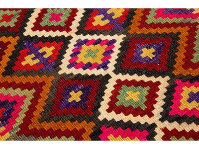 Vintage Kilim Flatweave Wool Runner 3 X 15