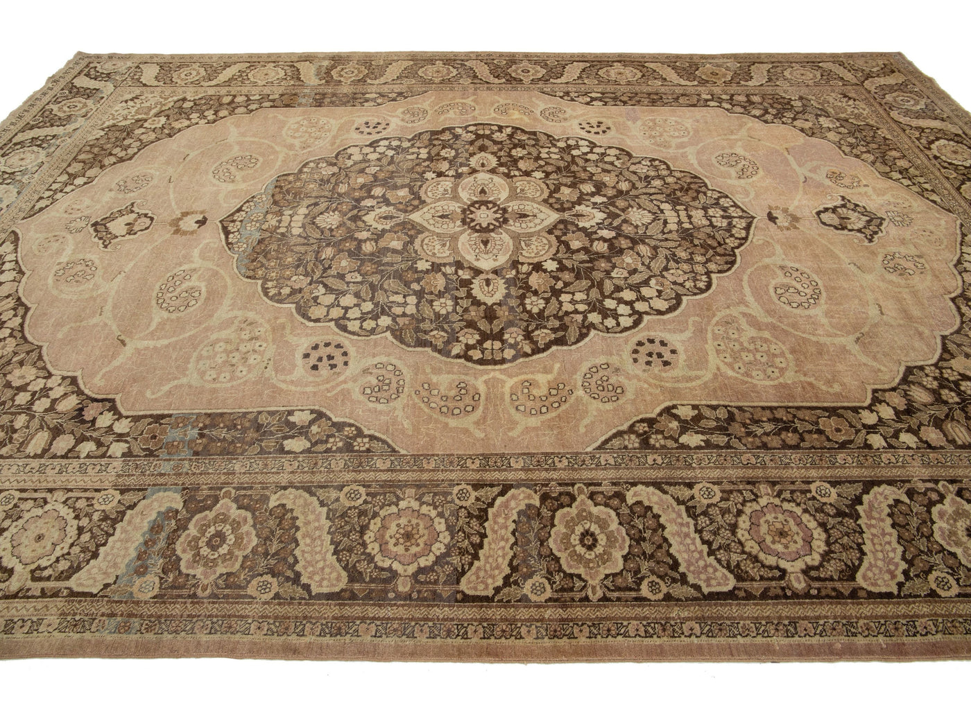 Antique Tabriz Wool Rug 10 X 13