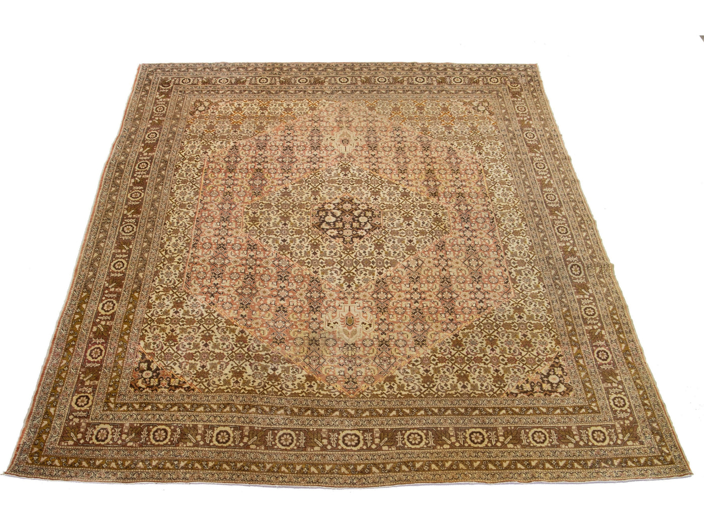 Antique Tabriz Wool Rug 10 X 12